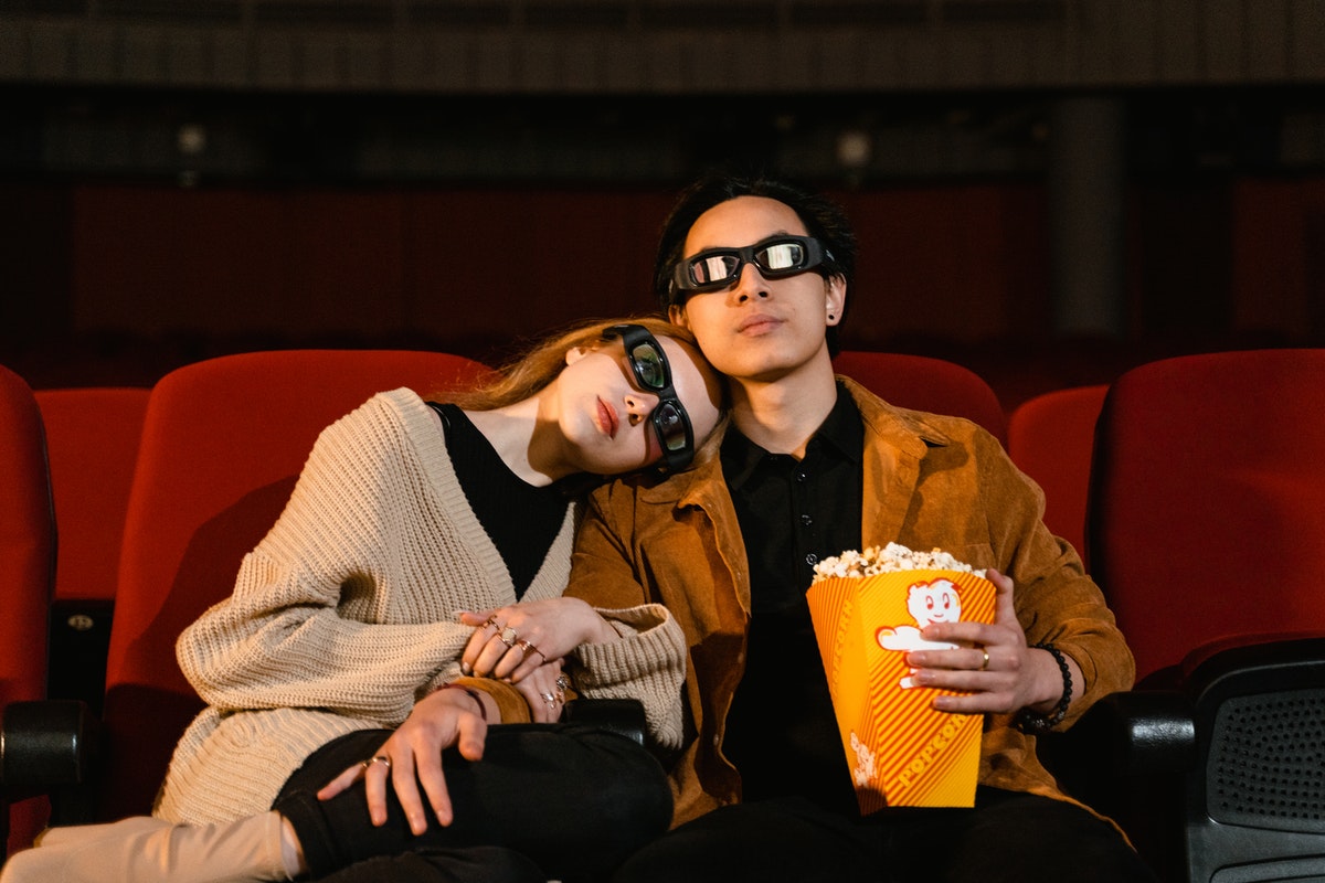 couple at a movie theater